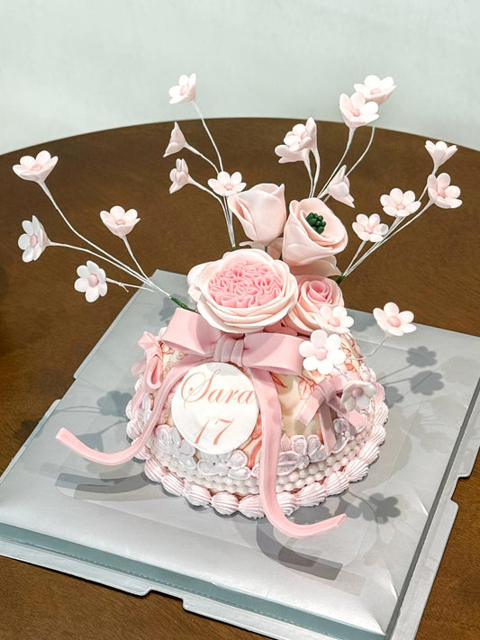 Pink Bloom Cake